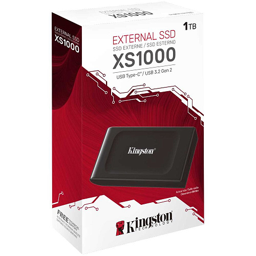 Внешний SSD-накопитель 1Tb Kingston XS1000 SXS1000/1000G (SSD) USB 3.2 черный УЦЕНКА