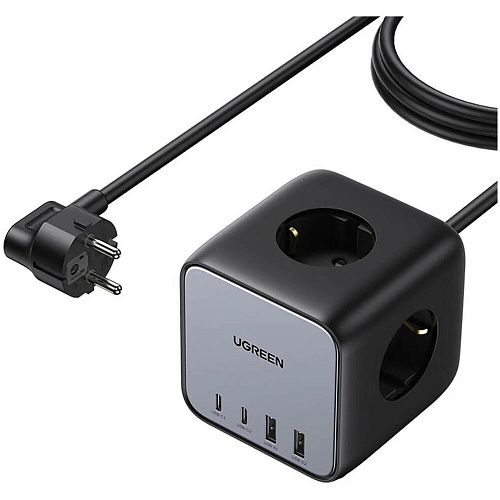 Сетевое зарядное устройство Ugreen DigiNest Cube CD268 (60113) 65W 2xUSB-C + 2xUSB-A Черный