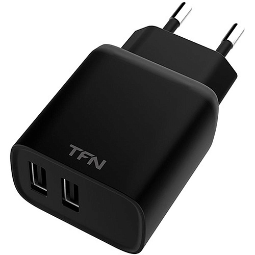 Сетевое зарядное устройство TFN 2.4A 12W 2xUSB черное (TFN-WCRPD12W2UBK)