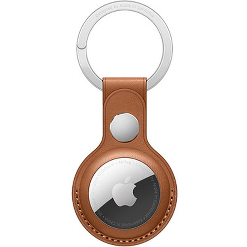 Брелок-подвеска для AirTag Leather Key Ring Saddle Brown