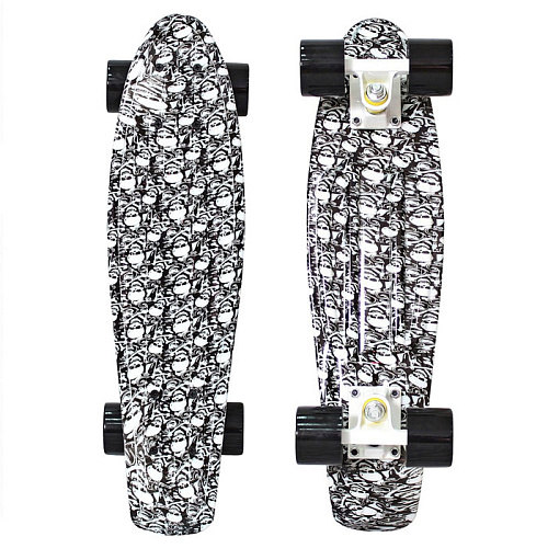Скейтборд Y-SCOO Penny board RT 22 Print Black Scull