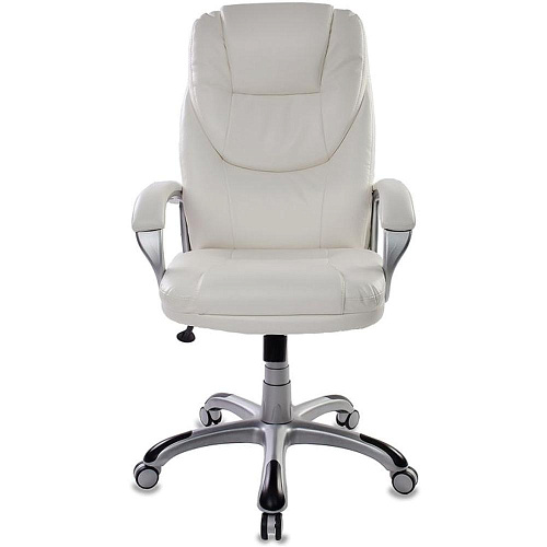 Кресло руководителя Бюрократ T-9905S/WHITE белый искусственная кожа (пластик серебро)