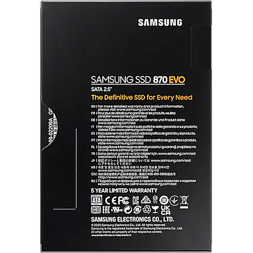 Внутренний SSD-накопитель 500Gb Samsung 870 Evo (MZ-77E500BW) SATA3 2.5" УЦЕНКА