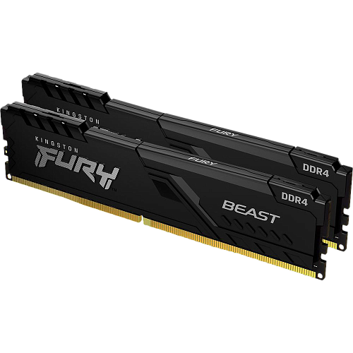 Модуль памяти DIMM 16Gb 2х8Gb DDR4 PC25600 3200MHz Kingston Fury Beast Black (KF432C16BBK2/16) УЦЕНКА