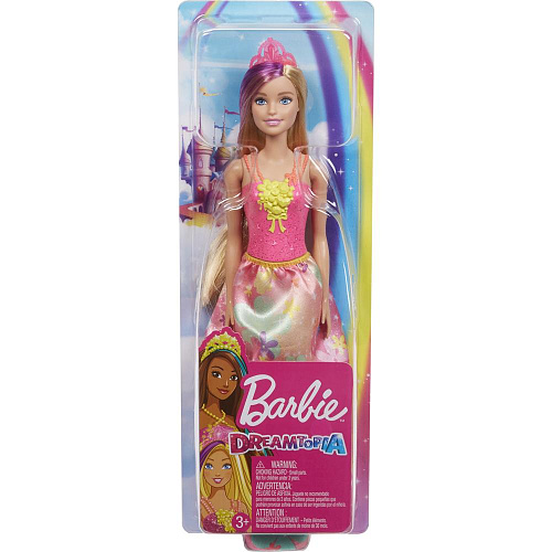 Кукла Mattel Barbie Принцесса GJK12/GJK13 блондинка, розовый топ