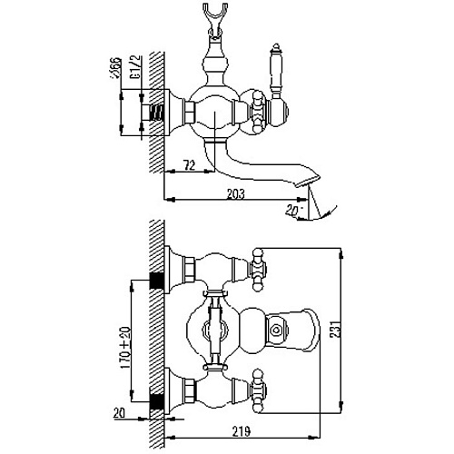 Смеситель для ванны Berholm Elsinor ELSSB00B02