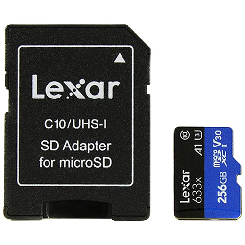 Карта памяти Micro SecureDigital 256Gb Lexar 633x SDXC class 10 (LSDMI256BB633A) + SD адаптер