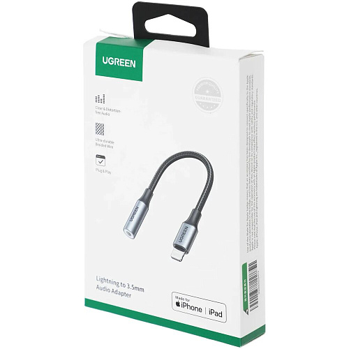 Адаптер Ugreen Lightning to Jack 3.5 для подключения наушников US211 (30756)