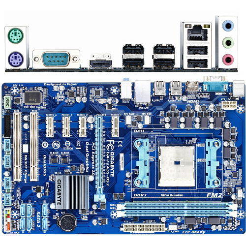 Материнская плата Gigabyte GA-F2A55-DS3 Socket-FM2 AMD A55 2xDDR3, 1xPCI-E16x, 1xCOM, GLan, Raid, ATX Ret
