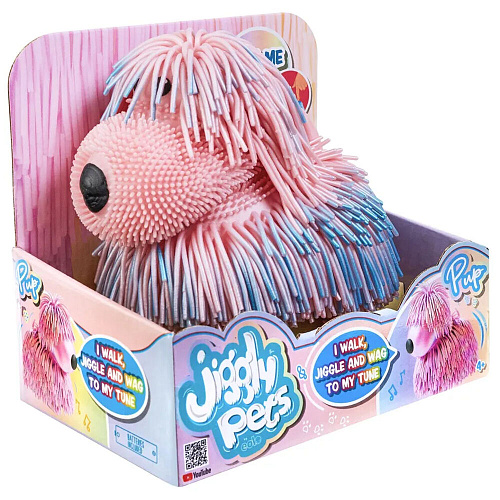Интерактивная игрушка Джигли Петс (Jiggly Pets) Щенок Пап розовый перламутровый, ходит УЦЕНКА