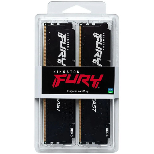 Модуль памяти DIMM 64Gb 2х32Gb DDR5 PC48000 6000MHz Kingston Fury Beast Black EXPO (KF560C30BBEK2-64)