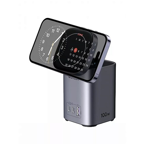 Беспроводная зарядная панель 2 в 1 Для IPhone, Airpods Ugreen CD342 (15076) 2xType C + USB 100W Grey