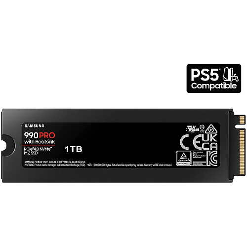 Внутренний SSD-накопитель 1000Gb Samsung 990 Pro with Heatsink (MZ-V9P1T0GW) M.2 2280 PCI-E 4.0 x4