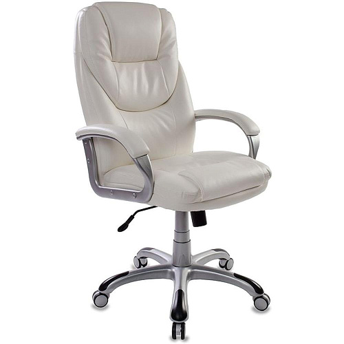 Кресло руководителя Бюрократ T-9905S/WHITE белый искусственная кожа (пластик серебро)