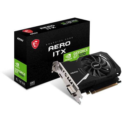 Видеокарта MSI GeForce GT 1030 4096Mb, GT 1030 Aero ITX 4GD4 OC DVI-D, HDMI Ret