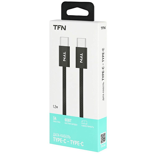 Кабель Type C - Type C 1.2m TFN TFN-C-IP-CC12M-BK 60W черный