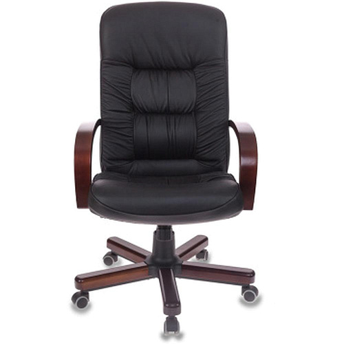 Кресло руководителя Бюрократ T-9908/WALNUT черный кожа крестовина металл