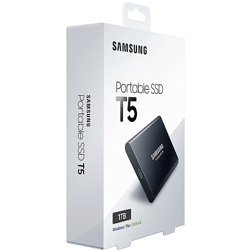 Внешний SSD-накопитель 1Tb Samsung T5 MU-PA1T0B/WW (SSD) USB 3.1 Type C Черный УЦЕНКА