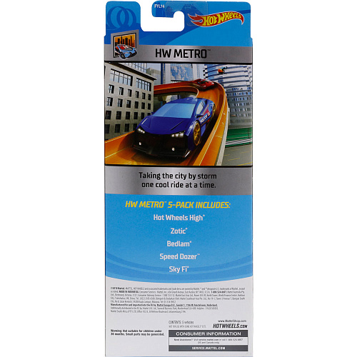 Mattel Hot Wheels 1806/FYL14 Подарочный набор из 5 машинок (HW Metro)