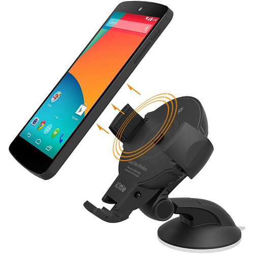 Держатель автомобильный iOttie Easy Flex Wireless Qi, с беспроводной зарядкой, черный