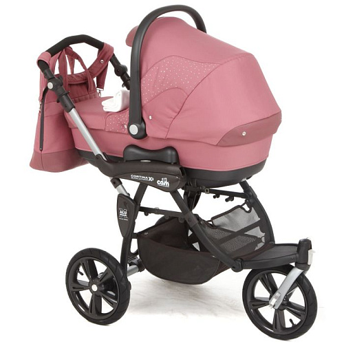 Коляска 3 в 1 Cam Cortina Evolution X3 Tris (розовый/стразы)