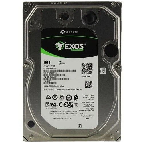Внутренний жесткий диск 3,5" 10Tb Seagate (ST10000NM018B) 256Mb 7200rpm SAS Exos 7E10