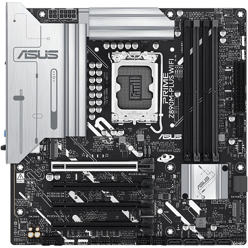 Материнская плата ASUS Prime Z890M-Plus WiFi Z890 Soc-1851 4xDDR5, 6xSATA3, RAID, 3хM.2, 4xPCI-E16x, 5xUSB3.2, 1xUSB3.2 Type C, DP, HDMI, WiFi, 2.5Glan, mATX