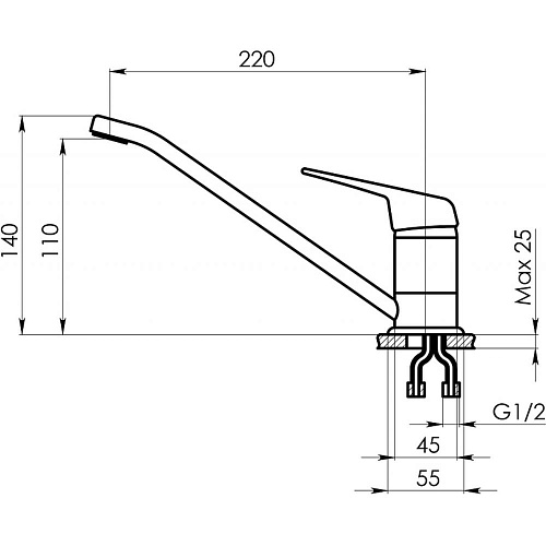 Смеситель для кухни Granula Standart ST-21 классик