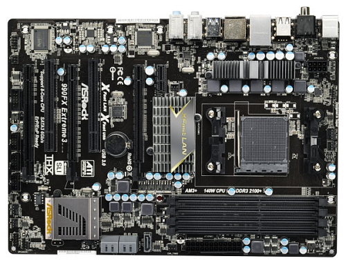 Материнская плата ASRock 990FX EXTREME3 Soc-AM3+ AMD 990FX 4xDDR3, Raid, 2xUSB 3.0, 5xSATA 6Gb/s, 1xeSATA, 3xPCI-E 16x, GLAN ATX Ret