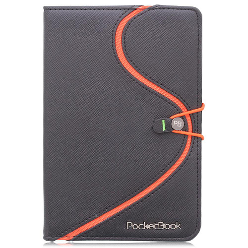 Обложка для PocketBook 622/PocketBook Touch 2 623 VivaCase S-style черный/оранжевый, кожа (VPB-Si622Or)