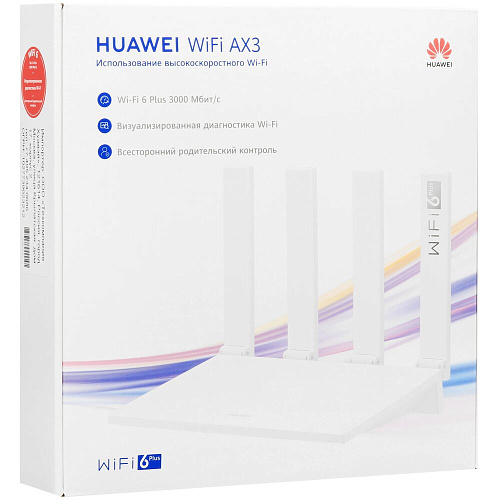 Беспроводной маршрутизатор Huawei AX3 WS7100 V4 Wi-Fi 802.11ac, 802.11n, 802.11g, 802.11ax 2.4+5 ГГц 2976 Гбит/с белый