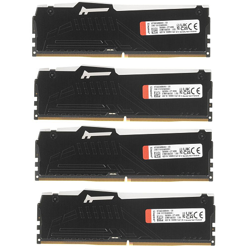 Модуль памяти DIMM 128Gb 4х32Gb DDR5 PC44800 5600MHz Kingston Fury Beast RGB Black (KF556C40BBAK4-128)