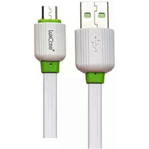 Кабель USB-MicroUSB 1m белый LuxCase QY-PFM PVC плоский