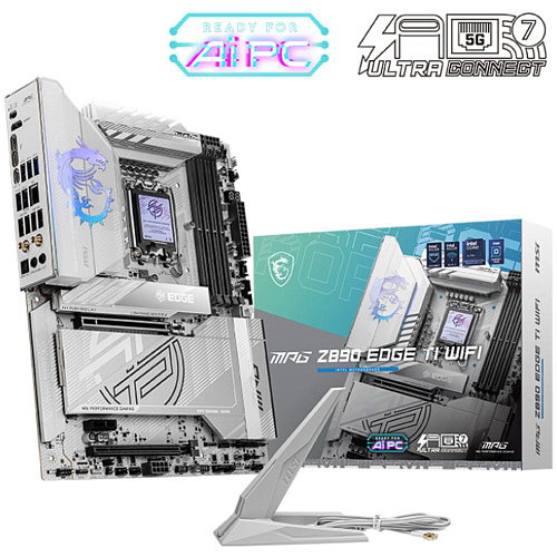 Материнская плата MSI MPG Z890 Edge Ti WiFi Z890 Soc-1851 4xDDR5, 4xSATA3, RAID, 5хM.2, 2xPCI-E16x, 8xUSB3.2, 3xUSB3.2 Type C, DP, HDMI, WiFi, 5Glan, ATX