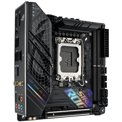 Материнская плата ASUS ROG Strix B760-I Gaming WiFi B760 Socket-1700 2xDDR5, 4xSATA3, RAID, 2xM.2, 1xPCI-E16x, 3xUSB3.2, 2xUSB3.2 Type C, DP, HDMI, WiFi, Glan, mini-ITX