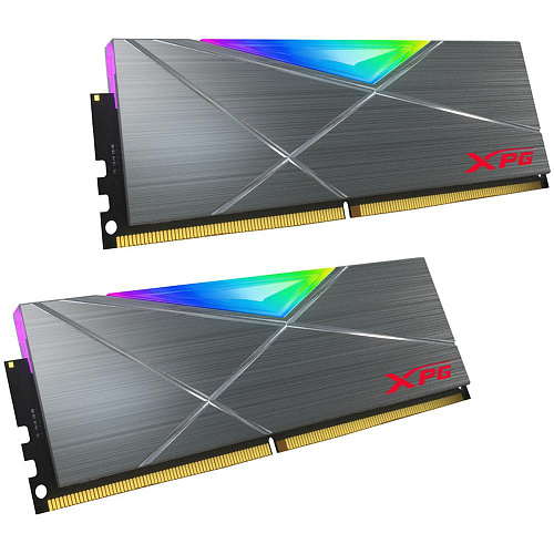 Модуль памяти DIMM 16Gb 2х8Gb DDR4 PC33000 4133MHz ADATA XPG Spectrix D50 RGB Grey (AX4U413316G19J-DT50)