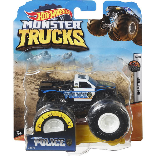Mattel Hot Wheels Базовый Монстр трак 1:64 FYJ44 Police 26/75