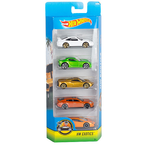 Mattel Hot Wheels 1806/FKT62 Подарочный набор из 5 машинок (HW Exotics)