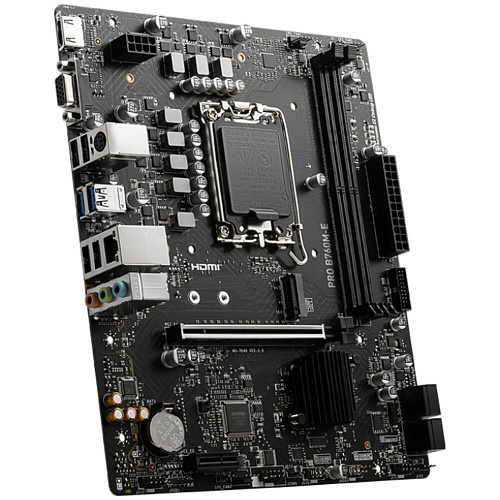 Материнская плата MSI Pro B760M-E B760 Socket-1700 2xDDR5, 4xSATA3, 1xM.2, 1xPCI-E16x, 2xUSB3.2, D-Sub, HDMI, Glan, mATX