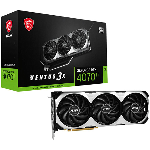 Видеокарта MSI GeForce RTX 4070 Ti 12288Mb, Ventus 3X 12G (RTX 4070 Ti Ventus 3X 12G) 1xHDMI, 3xDP, Ret