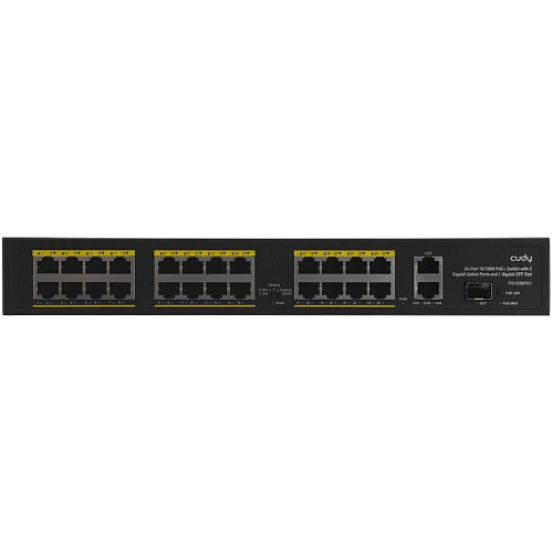 Коммутатор Cudy FS1026PS1 неуправляемый 24 порта 100бит/с PoE 2x1Гбит/с 1хSFP