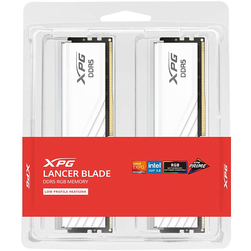 Модуль памяти DIMM 32Gb 2х16Gb DDR5 PC48000 6000MHz ADATA XPG Lancer Blade White (AX5U6000C4816G-DTLABRWH)