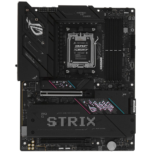 Материнская плата ASUS ROG Strix B850-E Gaming WiFI B850 Socket AM5 4xDDR5, 4xSATA3, RAID, 5xM.2, 2xPCI-E16x, 6xUSB3.2, 2xUSB3.2 Type C, DP, HDMI, WiFi, 5Glan, ATX
