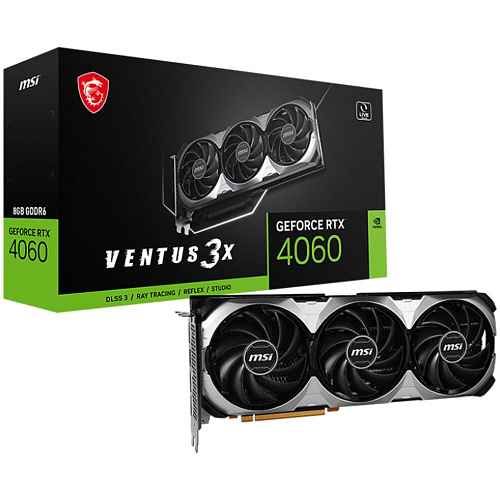 Видеокарта MSI GeForce RTX 4060 8192Mb, Ventus 3X 8G (RTX 4060 Ventus 3X 8G) 1xHDMI, 3xDP, Ret