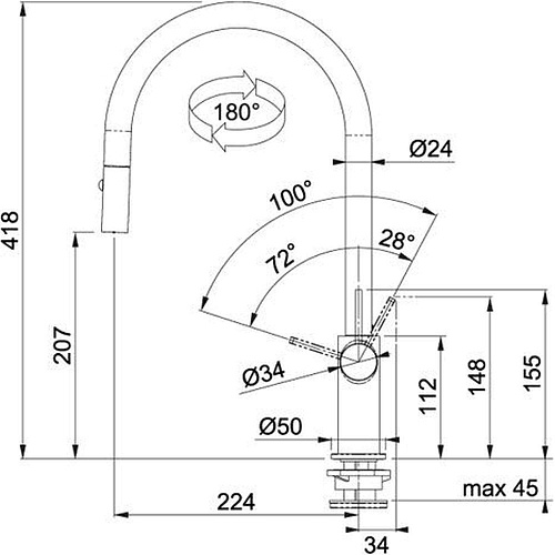 Смеситель для кухни Franke Ambient миндаль 115.0289.532