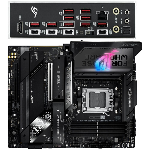 Материнская плата ASUS ROG Strix X870E-E Gaming WiFi X870E Socket AM5 4xDDR5, 4xSATA3, RAID, 5xM.2, 2xPCI-E16x, 9xUSB3.2, 4xUSB3.2 Type C, DP, HDMI, WiFi, 5Glan, ATX