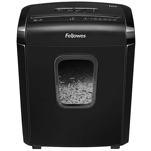 Уничтожитель бумаг Fellowes PowerShred 6M (секр.P-4)/фрагменты/6лист./13лтр./скрепки/скобы/пл.карты