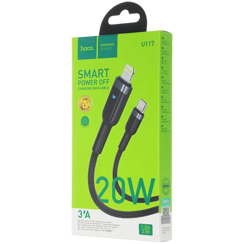 Кабель Type C - Lightning 1.2m Hoco U117 IP черный
