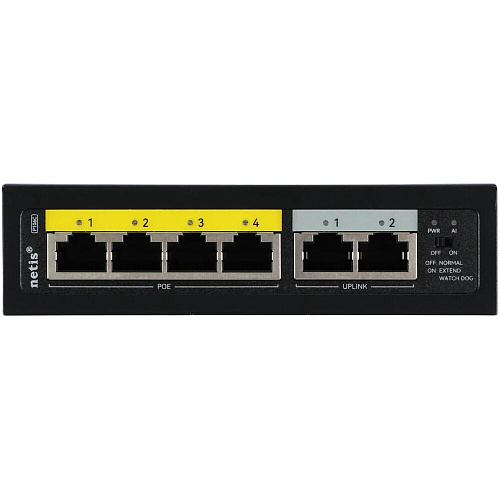 Коммутатор Netis P106C (L2) 6x100Мбит/с 4PoE+60W неуправляемый