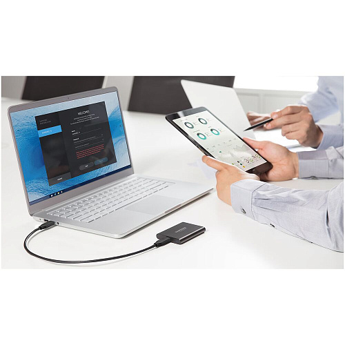 Внешний SSD-накопитель 1Tb Samsung T5 MU-PA1T0B/WW (SSD) USB 3.1 Type C Черный УЦЕНКА